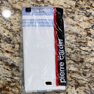 Vintage Set of 3 Pierre Cardin White and Blue Men's Handkerchiefs